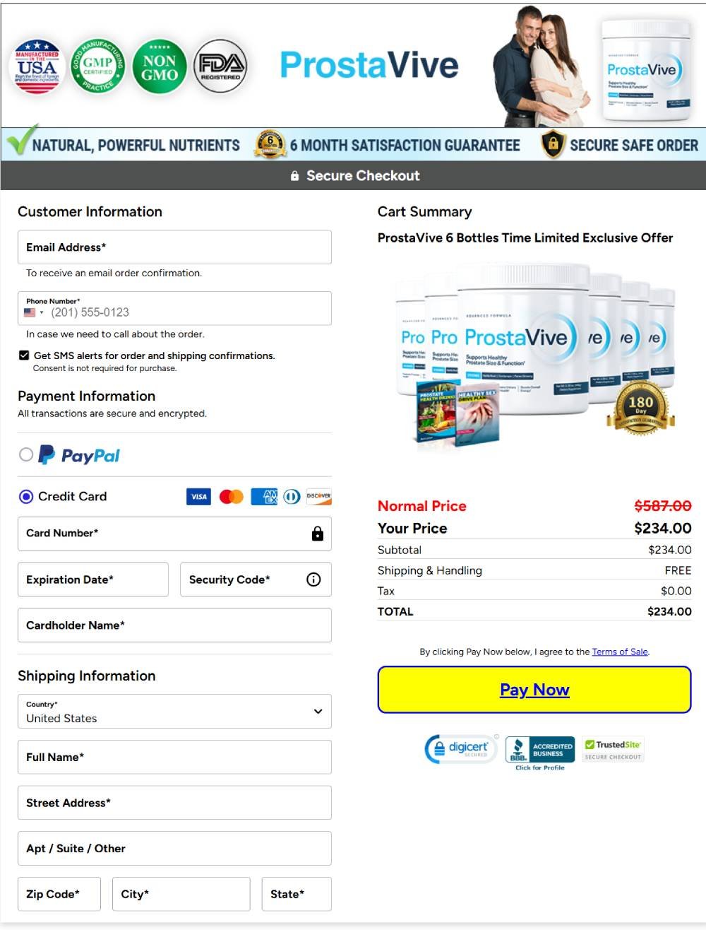 ProstaVive Secure Payment